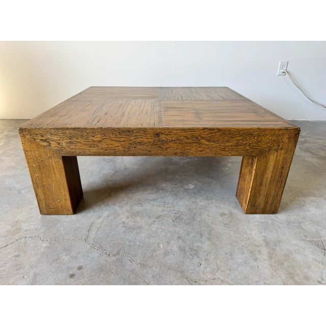 Brown 1980s Postmodern Parsons-Style Checkered Top Wood Coffee Table/ Sold For Sale - Image 8 of 12