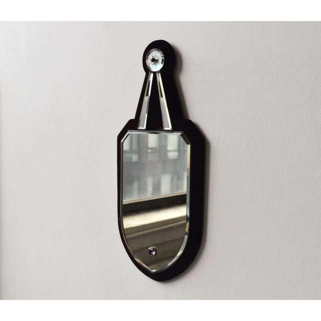 Antique Victorian Velvet + Beveled Glass Sorcerer's Mirror, Circa Late 19th Century For Sale - Image 4 of 16