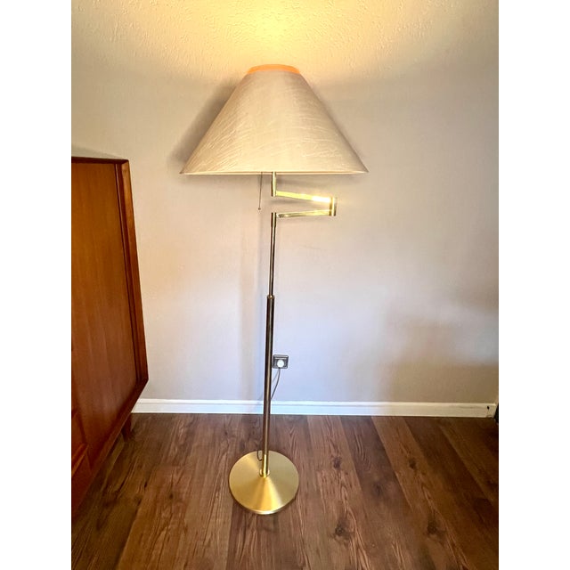 Mid-Century Modern Brass Floor Lamp with Swivel Arm from Gebrüder Knappstein Leuchten, 1960s For Sale - Image 10 of 12
