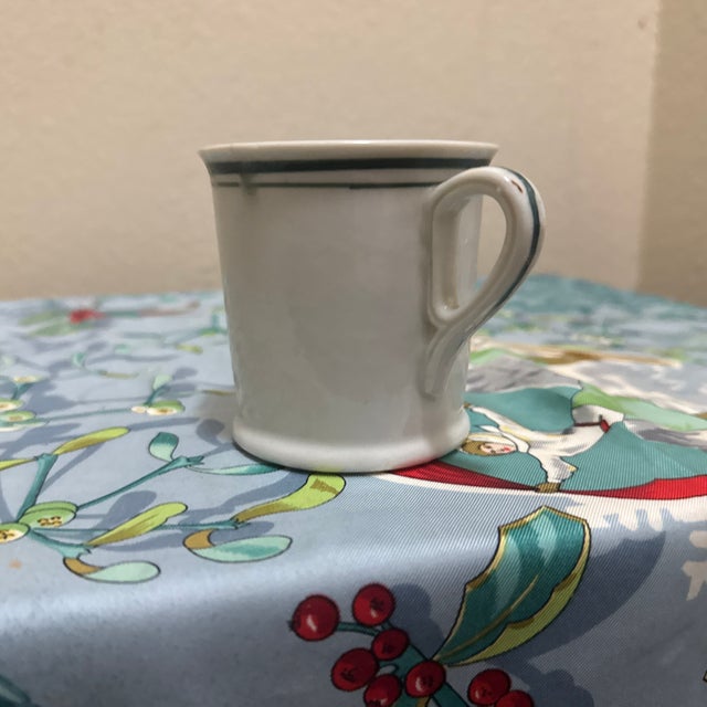 Gothic Vintage Tom & Jerry Holiday Punch Cup Mug White Porcelain Black Gothic Font Gilt Trim For Sale - Image 3 of 5