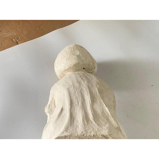 Art Deco Plaster Sitting Woman Sculpture, France, 1930 For Sale - Image 6 of 14