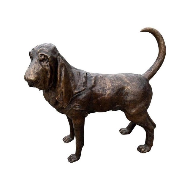 Metal Life-Size Bronze Bloodhound Garden Statue from Christian Maas For Sale - Image 7 of 18
