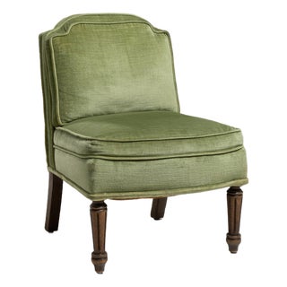 19th Century France Mid-century Modern Green Wood Lounge Chair For Sale