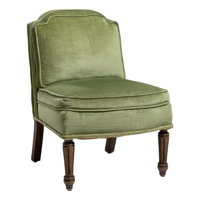 19th Century France Mid-century Modern Green Wood Lounge Chair For Sale