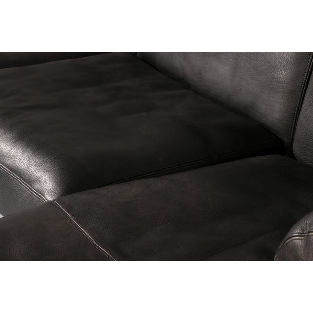 Modular Leather Sofa in Black from de Sede, 1980, Set of 7 For Sale - Image 12 of 13