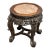Antique Chinese Carved Rosewood + Marble Plant Stand For Sale