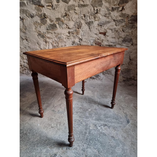 Antique French Oak Writing Table with Drawer, 1930 For Sale - Image 18 of 18