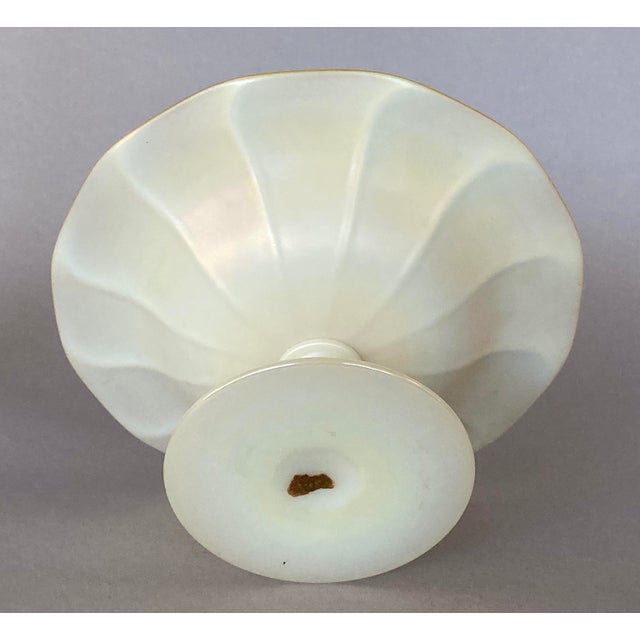 Art Deco Steuben Calcite, Gold Aurene Compote, 8" Diameter, With Original Paper Label For Sale - Image 3 of 4
