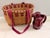 Vintage American Handwoven Splint Basket With Burgundy Accent. For Sale In Miami - Image 6 of 7
