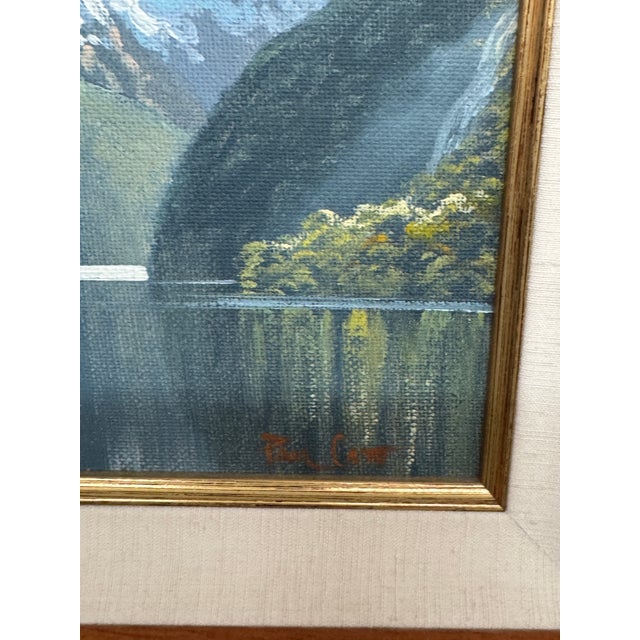 Paul Cato Mitre Peak and Milford Sound, New Zealand Original Artwork, Signed For Sale - Image 9 of 12