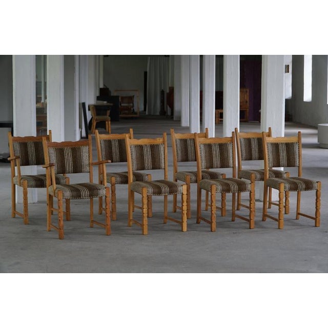 Mid-Century Modern Danish Dining Chairs in Oak and Wool, 1960s, Set of 8 For Sale - Image 16 of 18