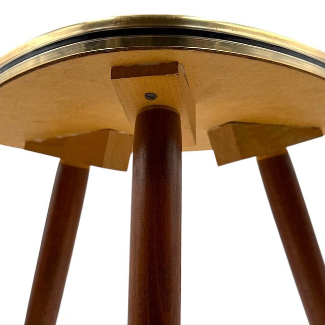 Vintage Italian Tripod Table with Mosaic Laminate Top, 1950s For Sale - Image 10 of 16