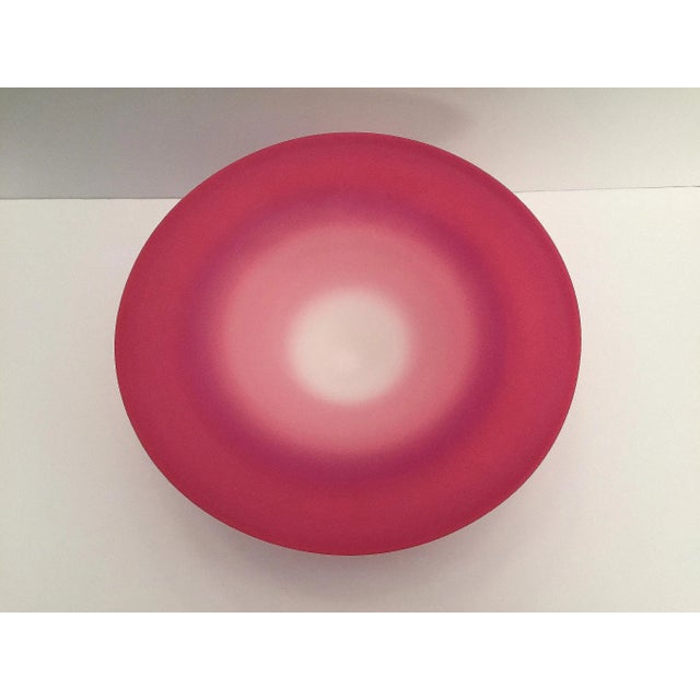 1940's-50's Gundersen-Pairpoint Peachblow Art Glass Funnel-Shape Footed Centerpiece Bowl in Satin Finish For Sale - Image 9 of 13