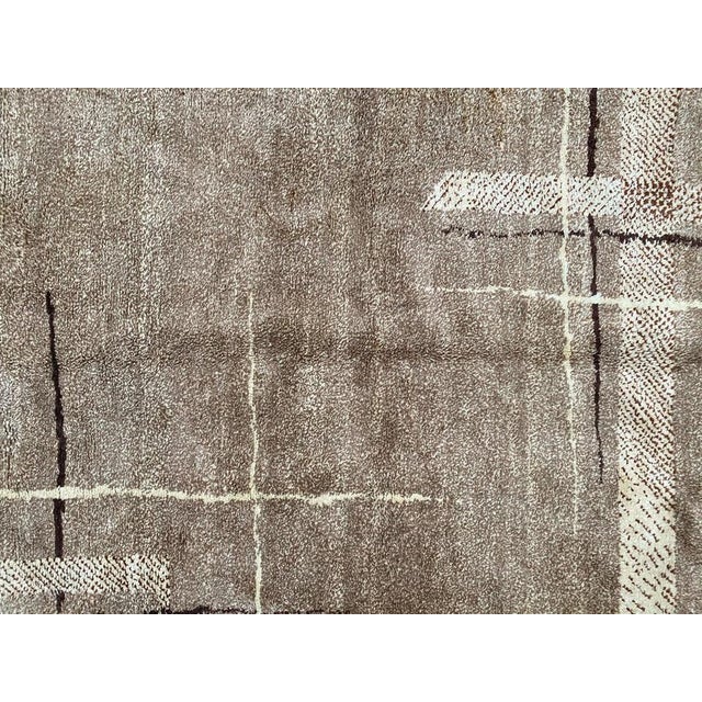 Nice antique Art Deco rug with a geometrical design and light colors, entirely hand knotted with wool velvet on cotton...