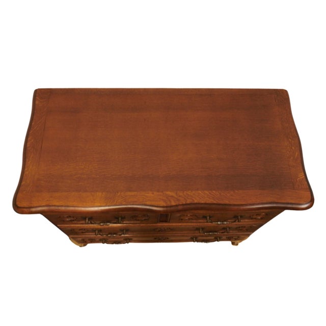 Mid 20th Century Vintage Antique Banded Walnut Country French 39" Bachelor's Chest For Sale - Image 5 of 12