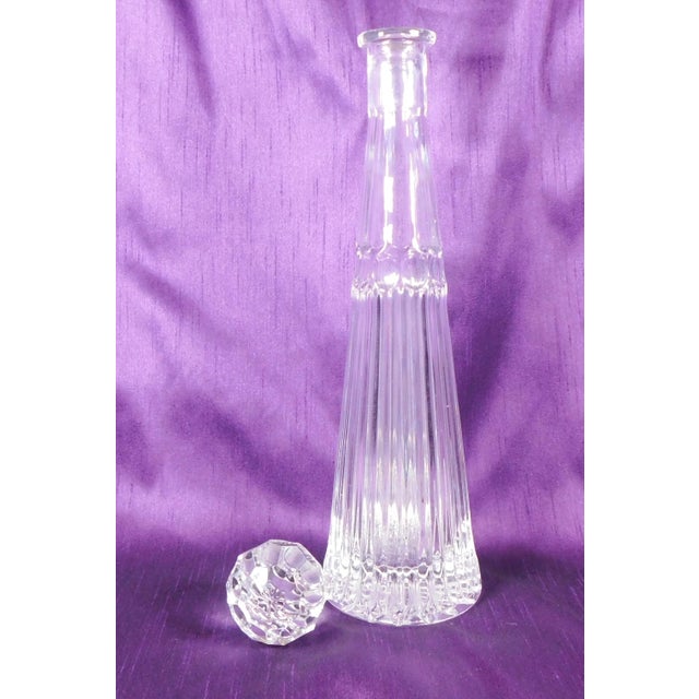 Mid-Century Modern 1970s Very Tall Cut Crystal Decanter For Sale - Image 3 of 5