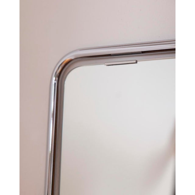 1970s Vintage Italian Chrome Metal Wall Mirror, 1970s For Sale - Image 5 of 10