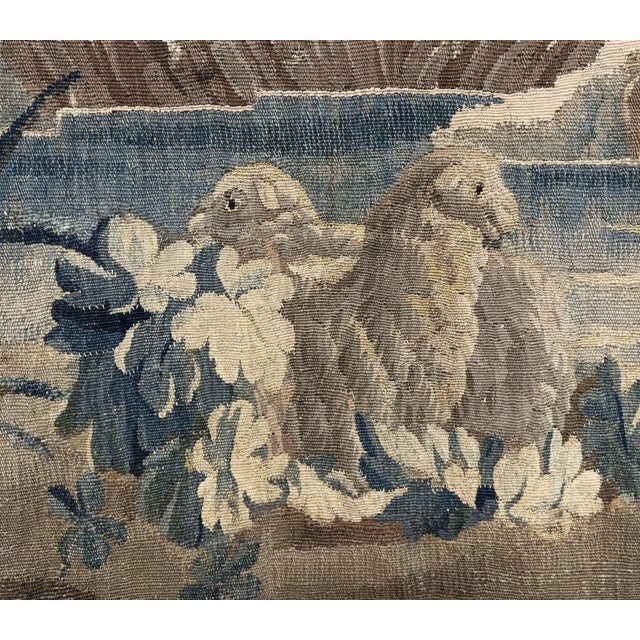 18th Century French Aubusson Verdure Tapestry With Château Landscape For Sale - Image 10 of 12