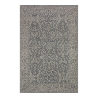 Vintage Inspired Gray/Green Hand Knotted Wool Rug - 8'5'' X 11'4'' For Sale