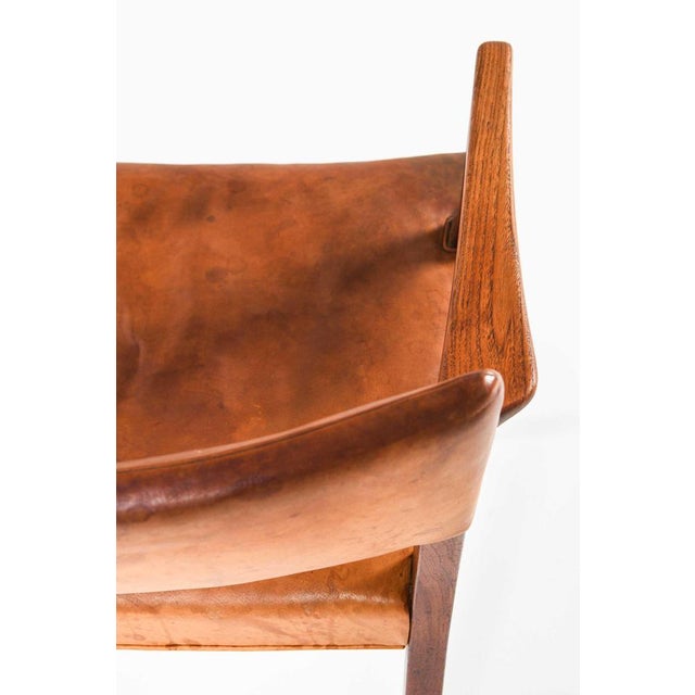 Teak, Leather and Brass Armchair attributed to Ernst Kühn, 1940s For Sale - Image 9 of 12