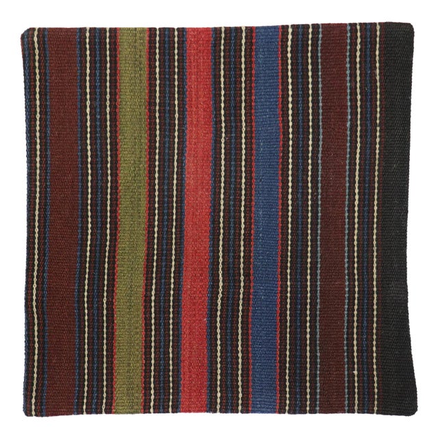 Pasargad Home Vintage Kilim Pillow Case, Multicolor For Sale