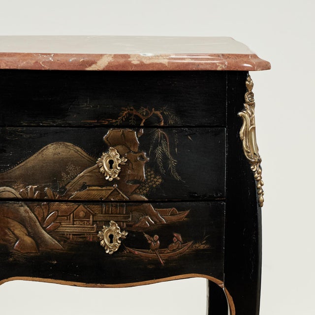 Late 19th Century Antique French Louis XV Style Marble Top Chinoiserie Stand For Sale - Image 5 of 18