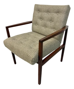 Mid-Century Modern Walnut Upholstered Arm Chair
