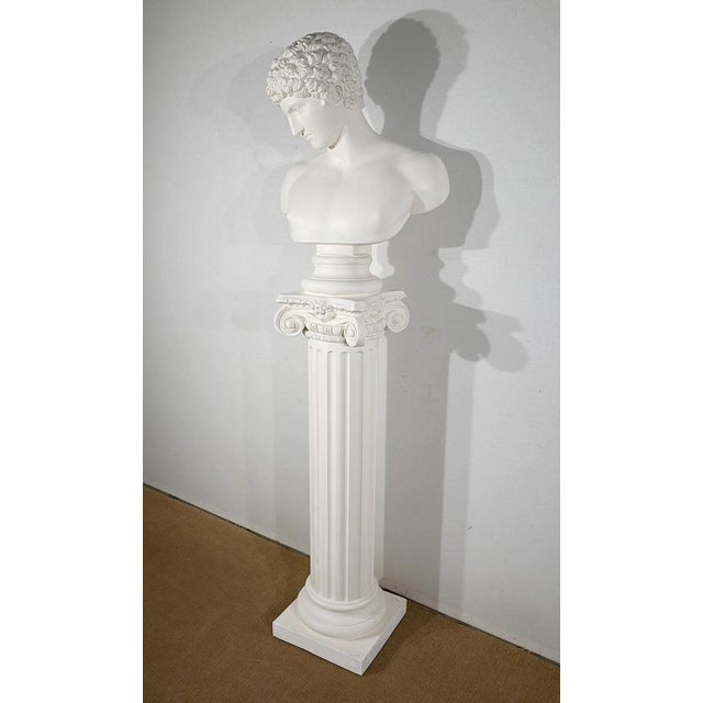 Bust of Caracalla on Column, Late 19th Century, Plaster For Sale - Image 3 of 18