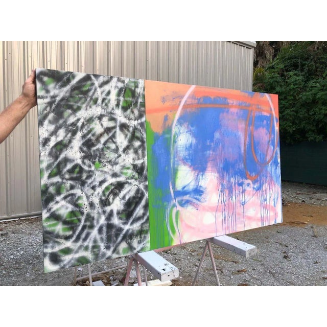 Mirtha Moreno Mirtha Moreno, Abstract Expressionist Painting on Panel Titled "Crossroads", 2020 For Sale - Image 4 of 10