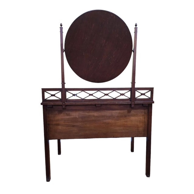1900 - 1909 Early 1900s Edwardian Mahogany Dressing Table With Mirror For Sale - Image 5 of 6