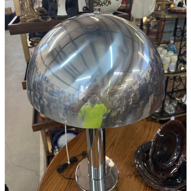 Vintage MCM Robert Sonneman for Laurel Chrome & Aluminum Mushroom Lamp Excellent condition lightly used fully working The...