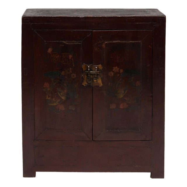 Chinese Duck & Lotus Locking Cabinet, C. 1900 For Sale