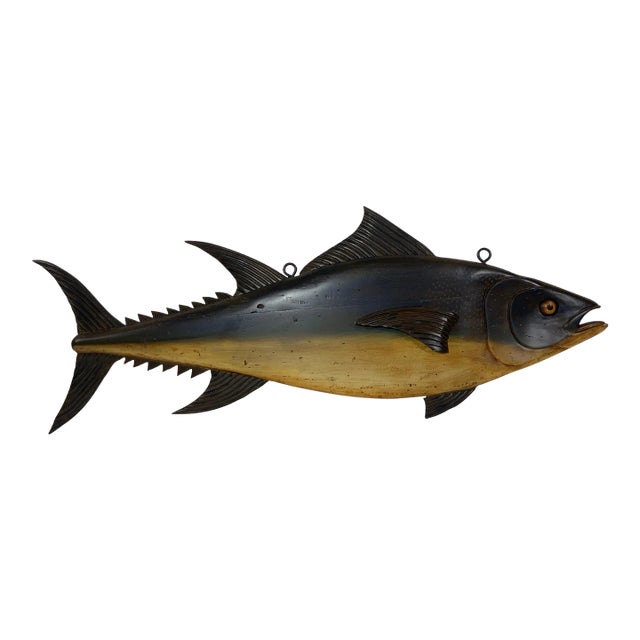 Carved and Painted Tuna Fish Trade Sign For Sale