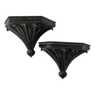 Neoclassical Regency Style Decorative Wall Brackets Shelves - A Pair For Sale