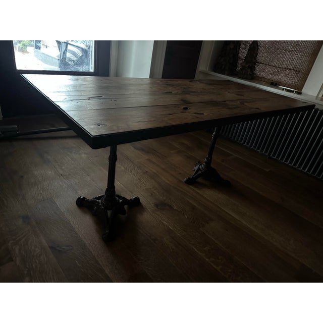 1990s Vintage Salvaged Wood and Cast Iron Table Attributed to Ralph Lauren For Sale - Image 5 of 6