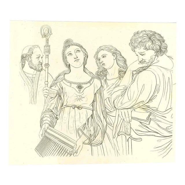 Thomas Holloway, Historical Scene, Original Etching, 1810 For Sale