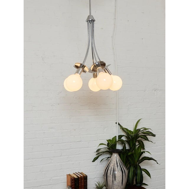 Mid 20th Century Styled After Scolari Vintage Chrome Pendant Chandelier For Sale - Image 4 of 10