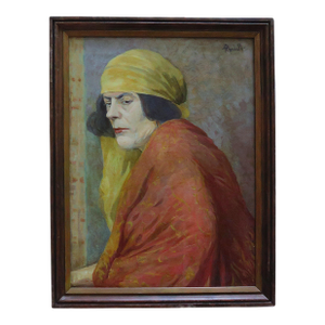 American Portrait Oil Painting Signed Helen Randall