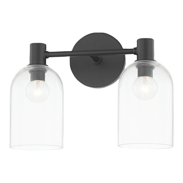 Mitzi Paisley 2-Light Bath Vanity Light, Soft Black For Sale