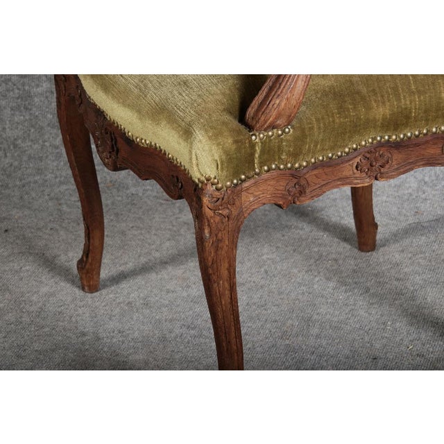 Brown Antique French Armchair, 1860, Set of 4 For Sale - Image 8 of 18