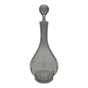 Baccarat Vintage Crystal Montaigne Optic Decanter With Stopper - Etched Logo From France