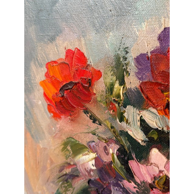 20th Century Oil on Canvas Spanish Flowers Painting, signed by Chueca For Sale - Image 4 of 6
