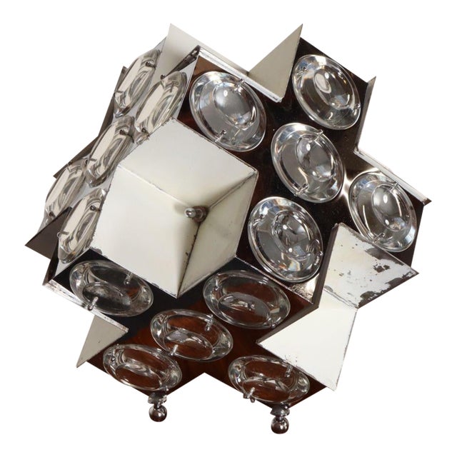 Vintage Italian Modernist "Stilkronen" Chrome Table Lamp by Oscar Torlasco For Sale