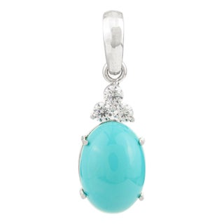Caratandher Turquoise Pendant in Sterling Silver For Sale