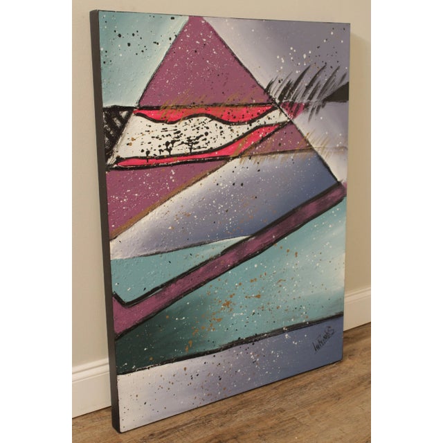 Paint Post-Modern Abstract Original Paintings by Lee Reynolds - a Pair For Sale - Image 7 of 13