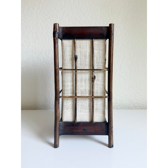 Louis Sognot Style Bamboo & Cotton Table Lamp For Sale In Sacramento - Image 6 of 12