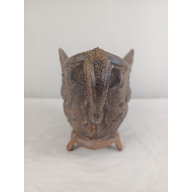 Brown Antique French Cast Iron Jardiniere Outdoor Indoor Planter Garden Decor For Sale - Image 8 of 14