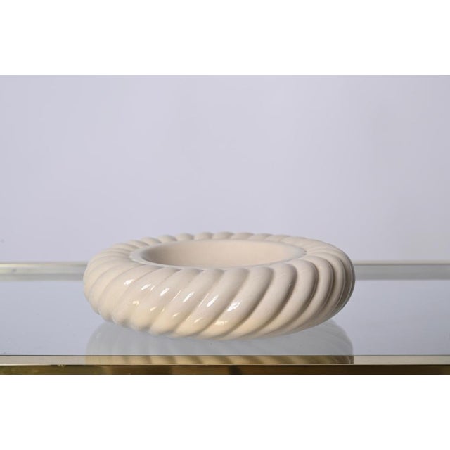Gold Mid-Century Italian White Ceramic Ashtray by Tommaso Barbi, 1960s For Sale - Image 8 of 16