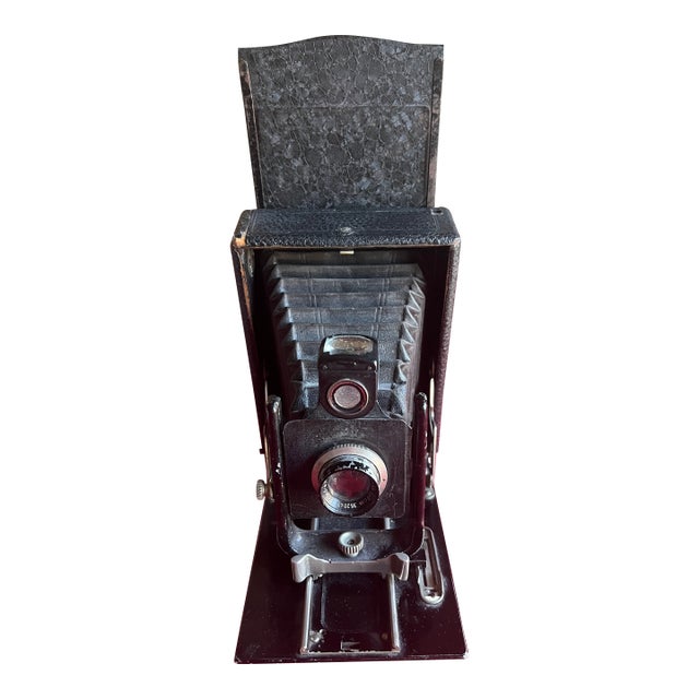 Antique German Folding Camera – Friedrich München Coronar Lens – C. 1910–1920 For Sale
