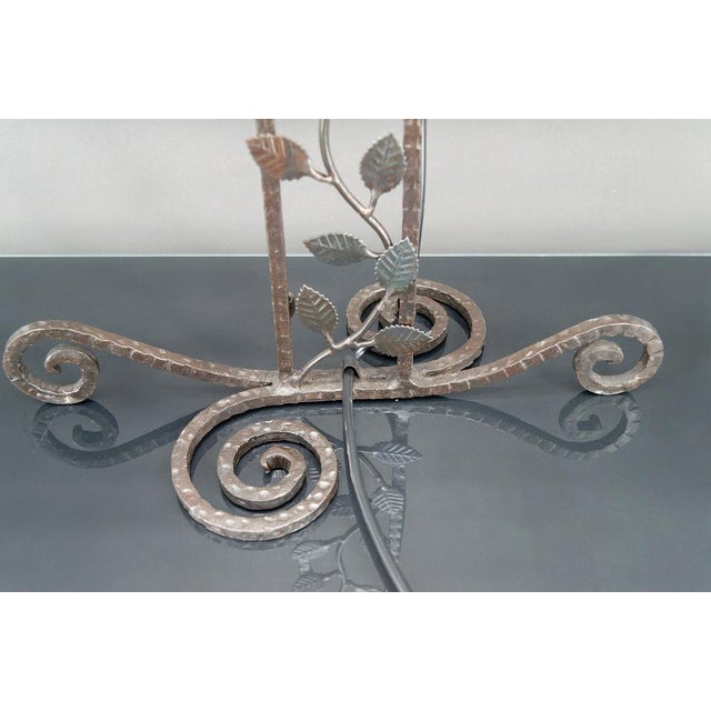 Metal Vintage Art Deco Wrought Iron Lamp by Muller, 1920 For Sale - Image 7 of 18
